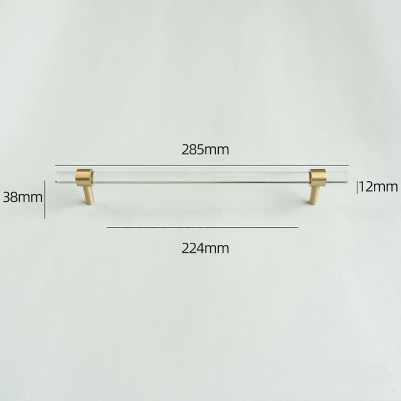 Sleek Acrylic Cabinet Drawer Pull with Brass Handle