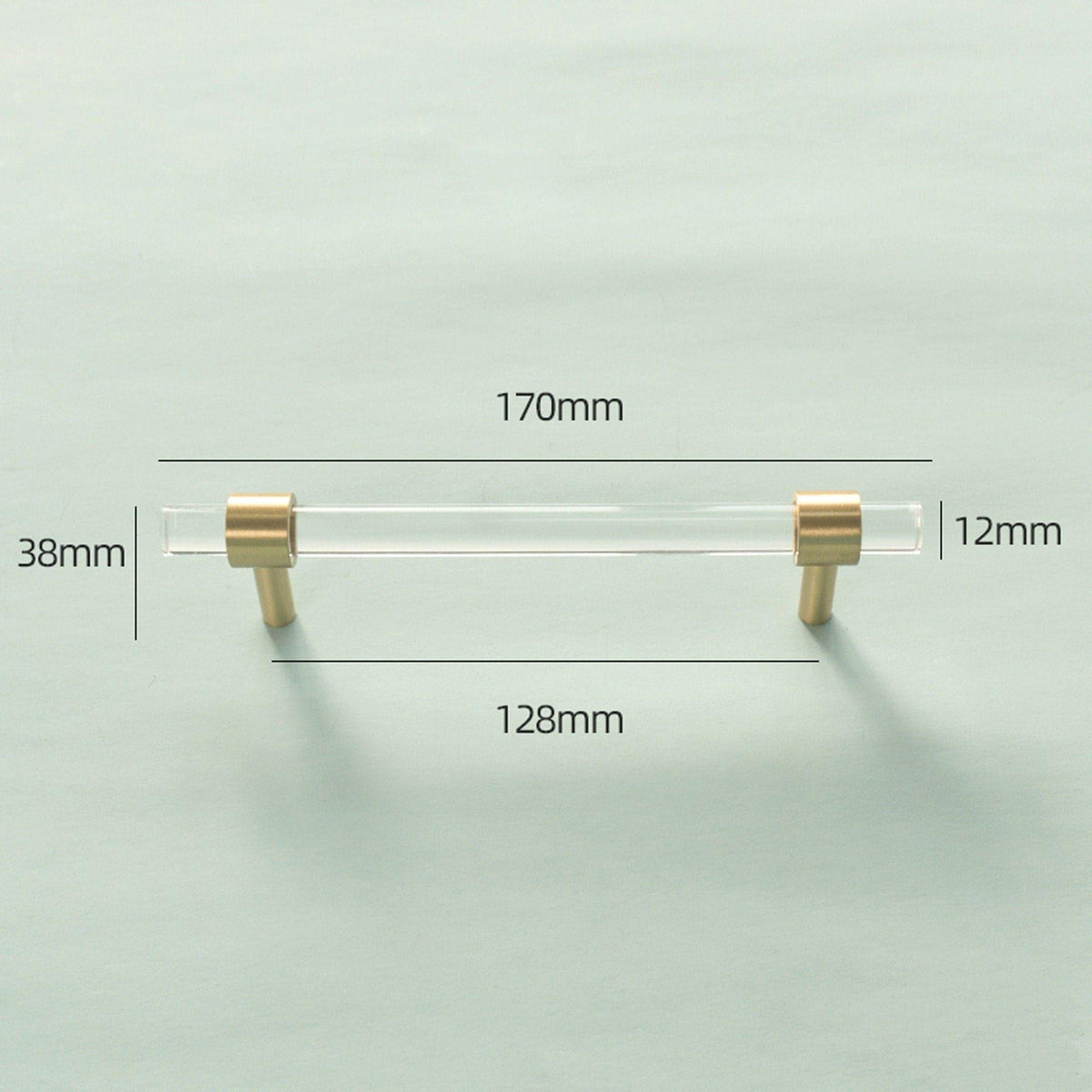 Sleek Acrylic Cabinet Drawer Pull with Brass Handle