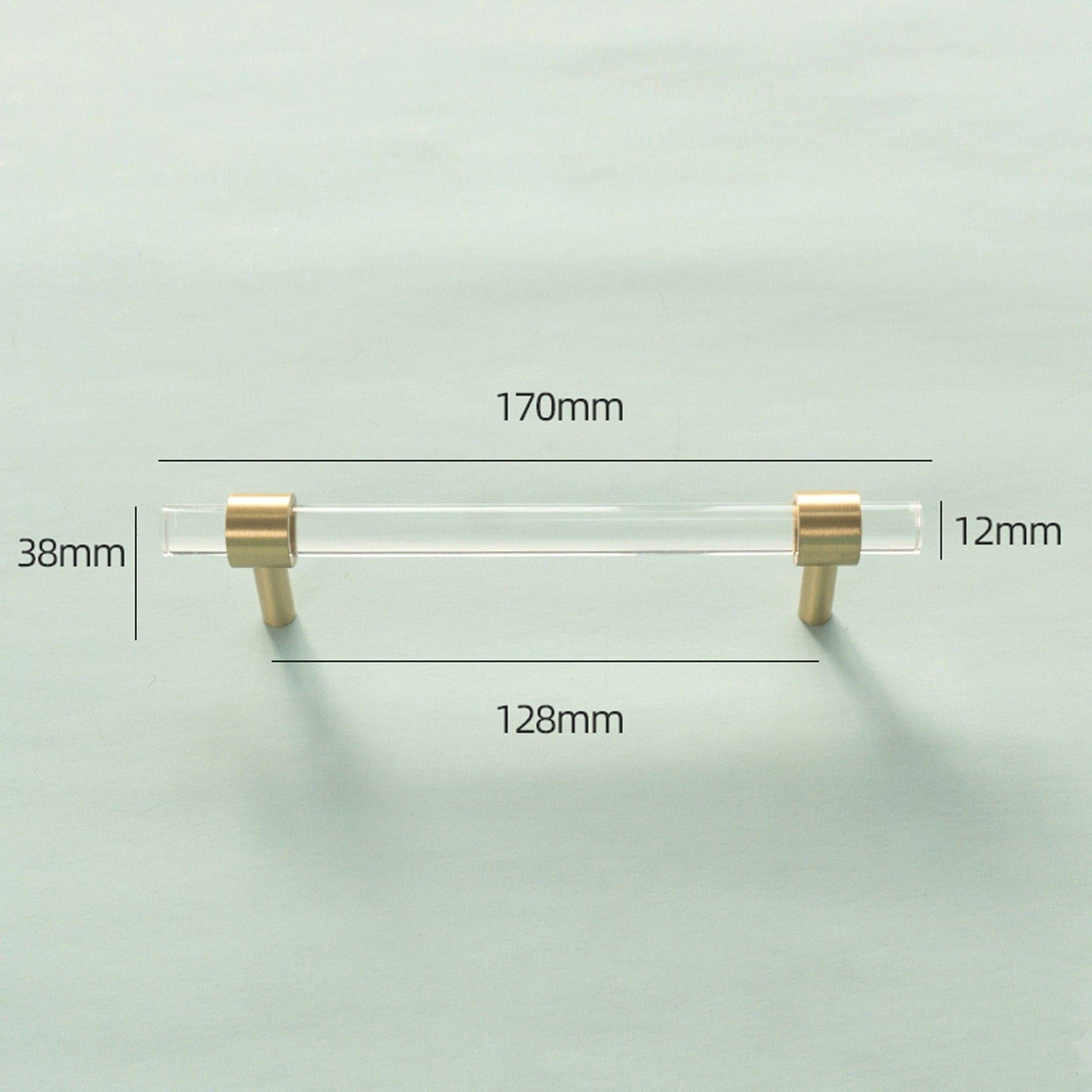 Sleek Acrylic Cabinet Drawer Pull with Brass Handle