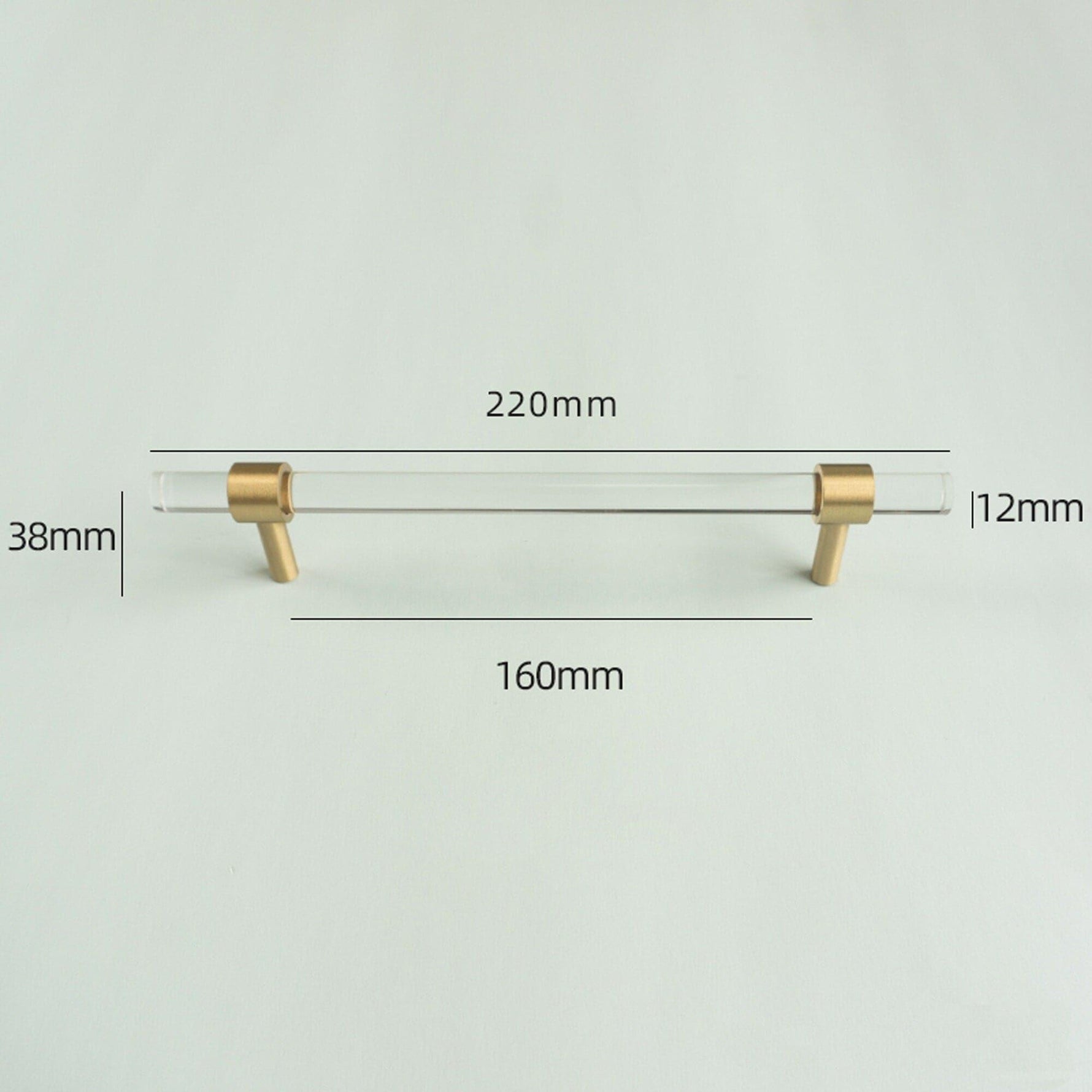 Sleek Acrylic Cabinet Drawer Pull with Brass Handle