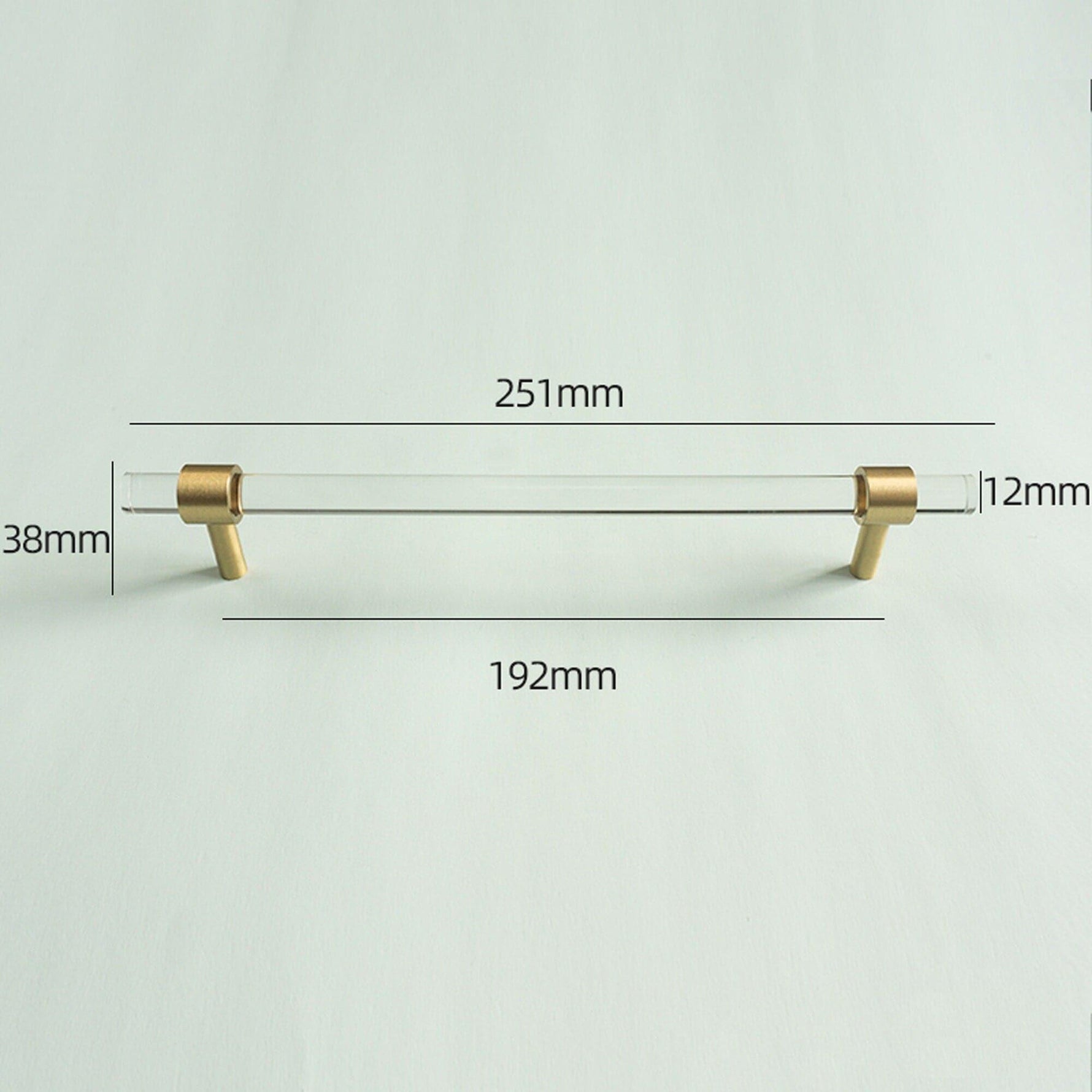 Sleek Acrylic Cabinet Drawer Pull with Brass Handle