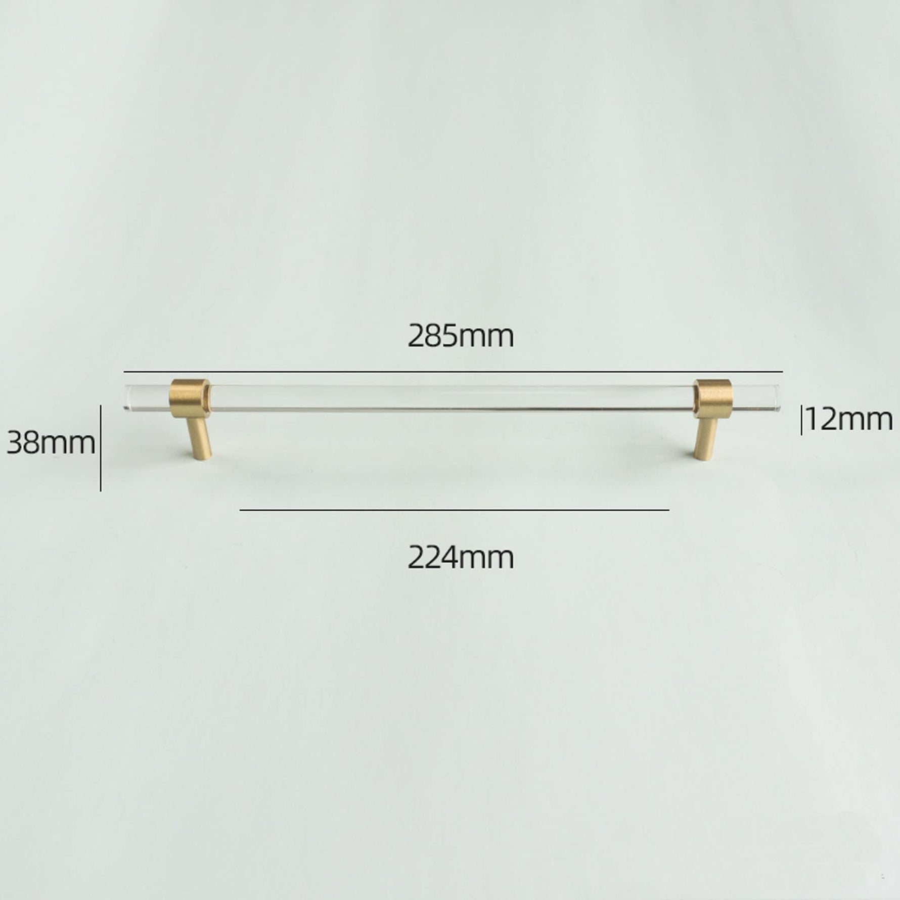 Sleek Acrylic Cabinet Drawer Pull with Brass Handle