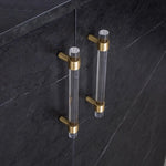 Sleek Acrylic Cabinet Drawer Pull with Brass Handle