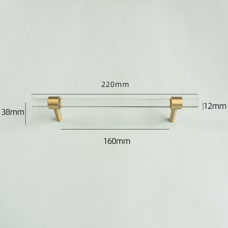 Sleek Acrylic Cabinet Drawer Pull with Brass Handle