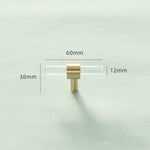 Sleek Acrylic Cabinet Drawer Pull with Brass Handle