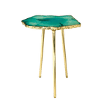 Small Aqua Agate Quartz Organic Edge Accent Table