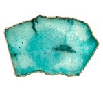 Small Aqua Agate Quartz Organic Edge Accent Table