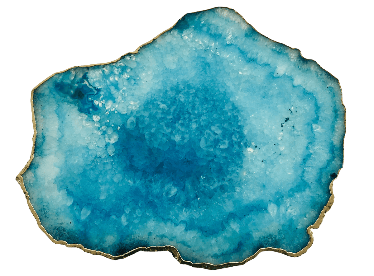 Small Blue Agate Quartz Organic Edge Accent Table