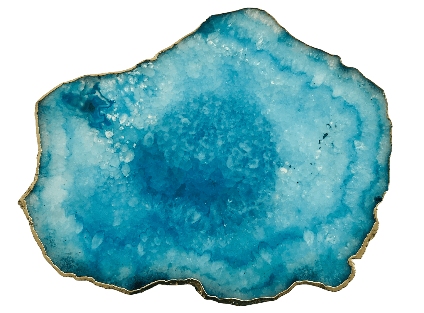 Small Blue Agate Quartz Organic Edge Accent Table - MAIA HOMES