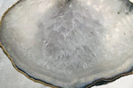 Small Grey Agate Quartz Organic Edge Side Table