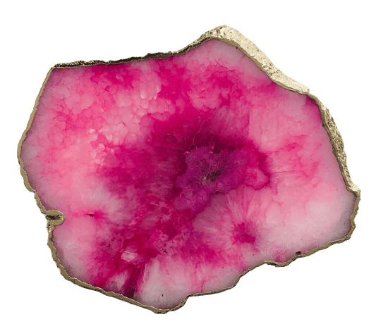 Small Pink Agate Quartz Organic Edge Side Table - MAIA HOMES