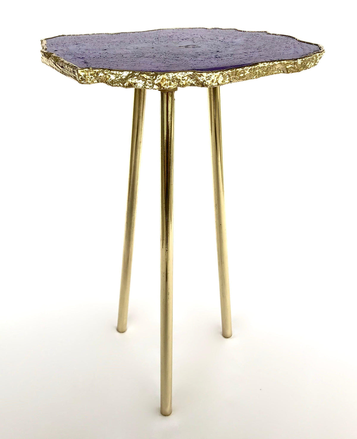 Small Purple Agate Quartz Organic Edge Accent Table