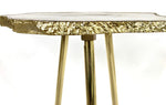 Small White Agate Quartz Organic Edge Accent Table