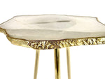 Small White Agate Quartz Organic Edge Accent Table