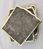 Smoky Grey Agate Quartz Coasters - Set of 4