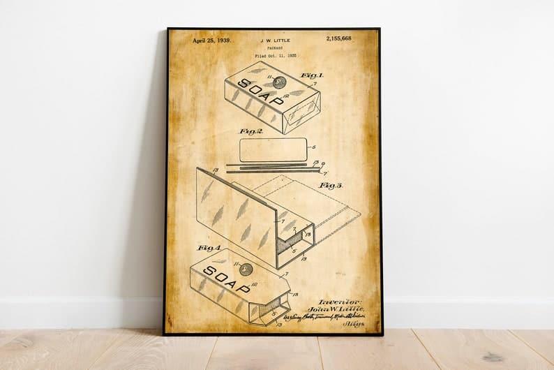 Soap Patent Print| Framed Art Print