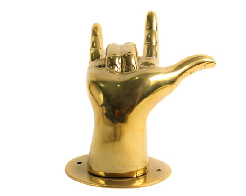 Solid Brass ASL Love Hand Sign Door Pull