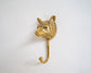 Solid Brass Bear Wall Hooks - 2 pcs