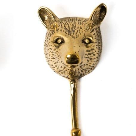 Solid Brass Bear Wall Hooks - 2 pcs