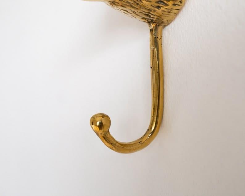 Solid Brass Bear Wall Hooks - 2 pcs - MAIA HOMES