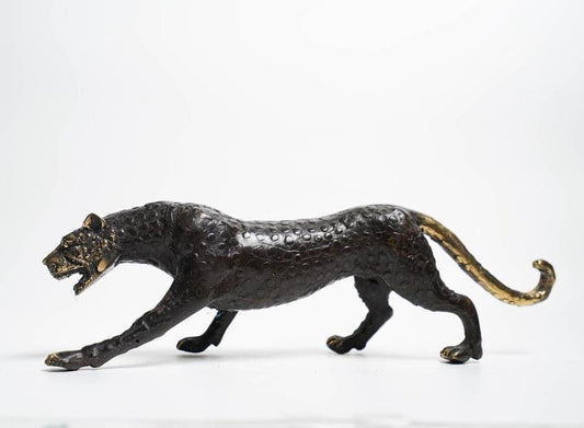 Solid Brass Black Panther Miniature Figurine Statue - MAIA HOMES