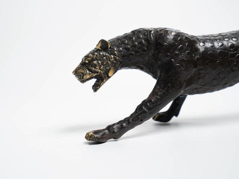 Solid Brass Black Panther Miniature Figurine Statue