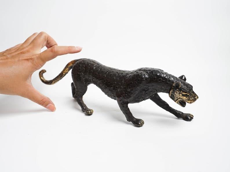 Solid Brass Black Panther Miniature Figurine Statue