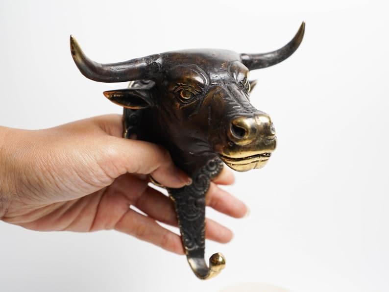 Solid Brass Buffalo Wall Hook