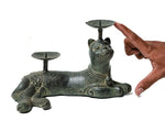 Solid Brass Cat Candle Holder