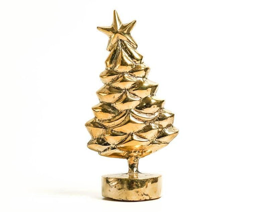 Solid Brass Christmas Tree Miniature - MAIA HOMES