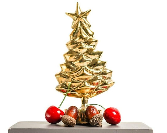 Solid Brass Christmas Tree Miniature - MAIA HOMES
