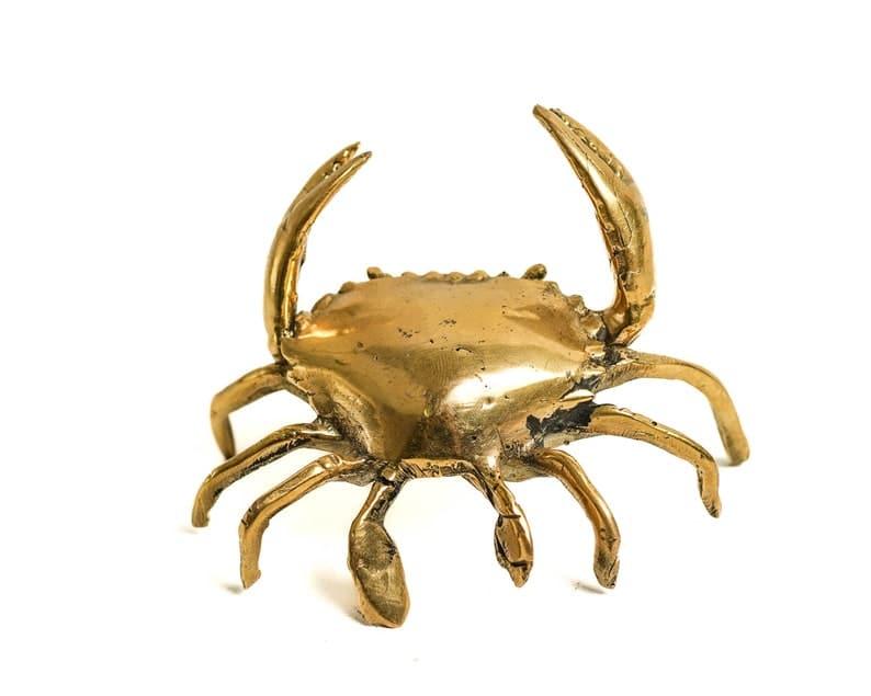 Solid Brass Crab Miniature Figurine