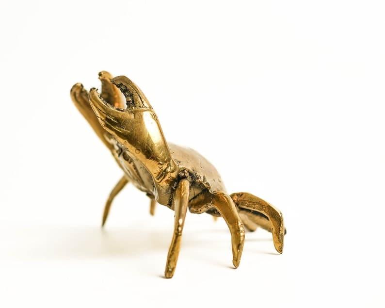 Solid Brass Crab Miniature Figurine