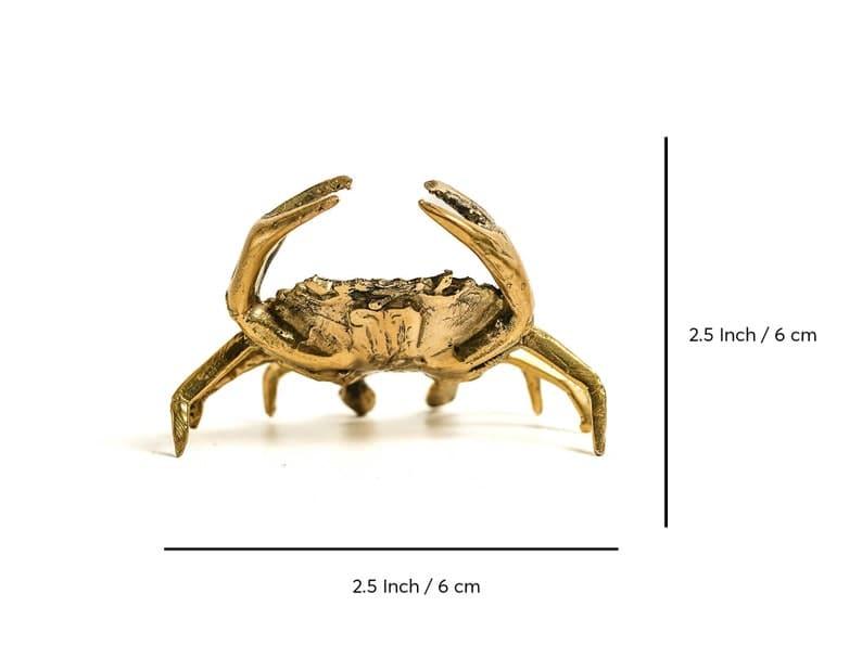 Solid Brass Crab Miniature Figurine