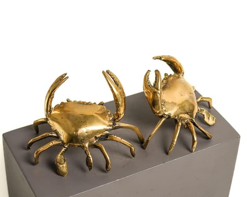 Solid Brass Crab Miniature Figurine