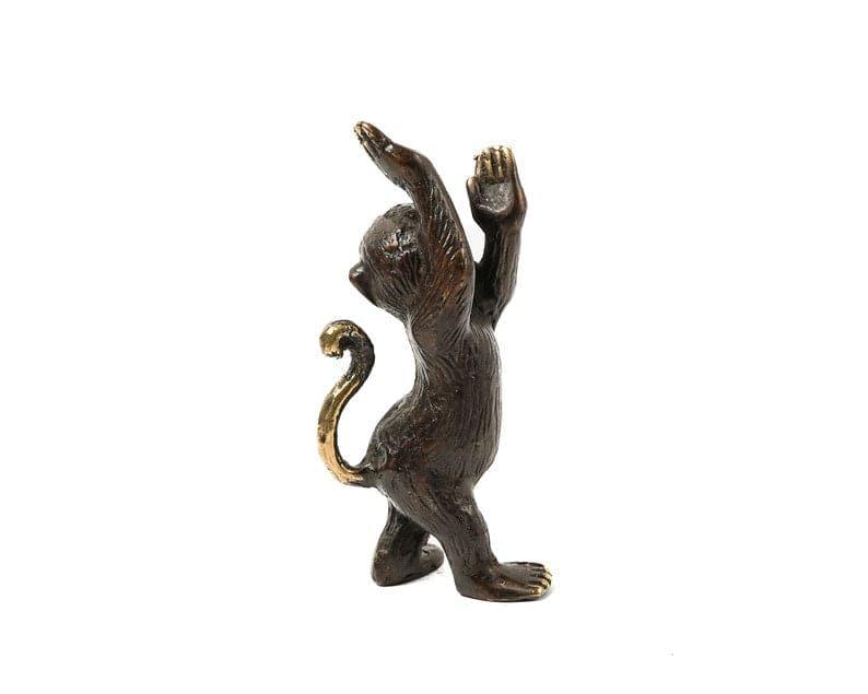 Solid Brass Dancing Monkey Figurine - MAIA HOMES