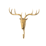 Solid Brass Deer Head Wall Hook POLISHED BRASS