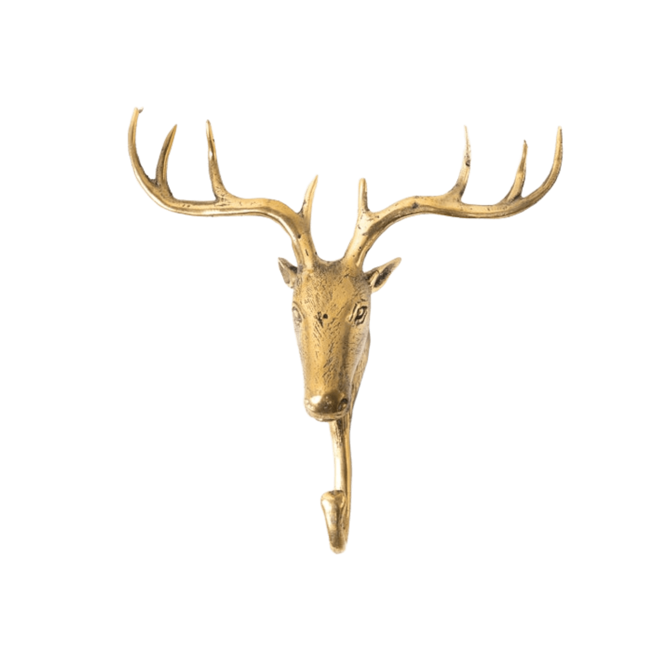 Solid Brass Deer Head Wall Hook POLISHED BRASS