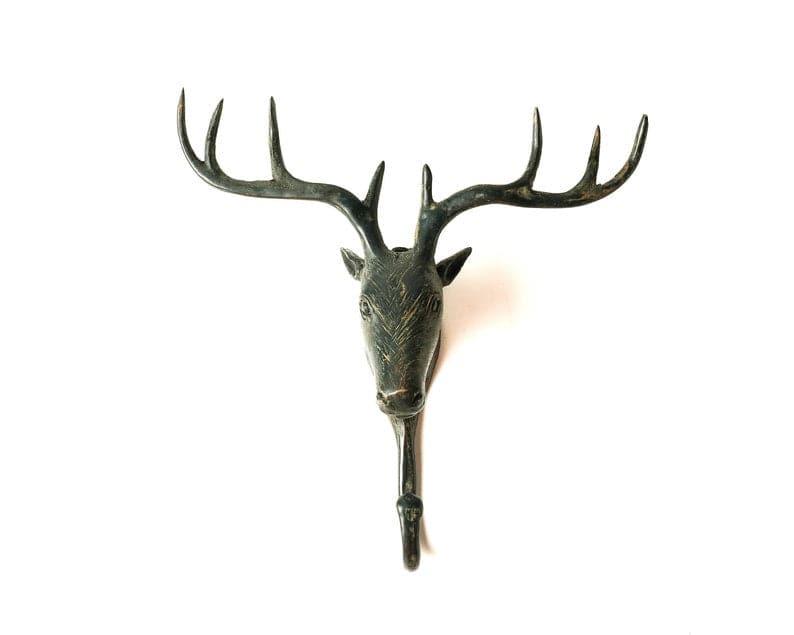 Solid Brass Deer Head Wall Hook