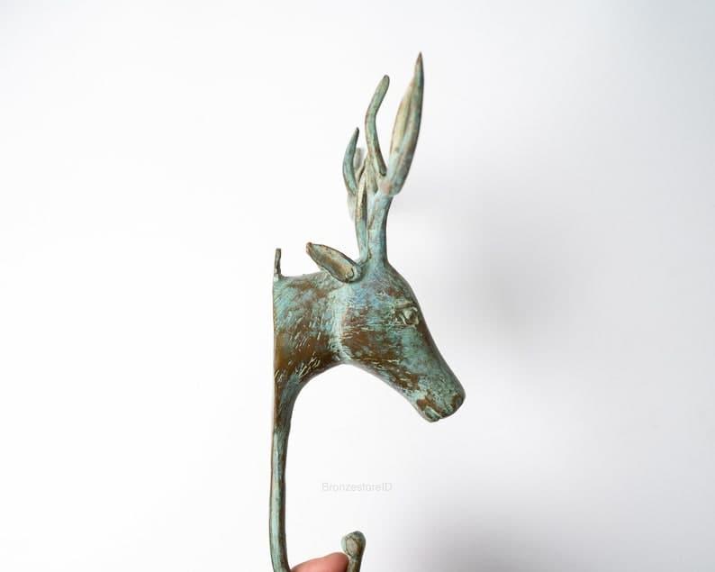 Solid Brass Deer Head Wall Hook