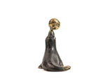 Solid Brass Dolphin and Ball Miniature Figurine