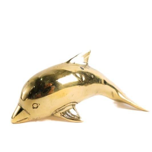 Solid Brass Dolphin Miniature Figurine