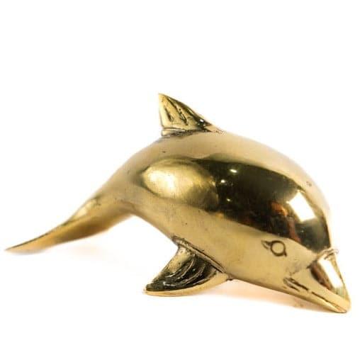 Solid Brass Dolphin Miniature Figurine