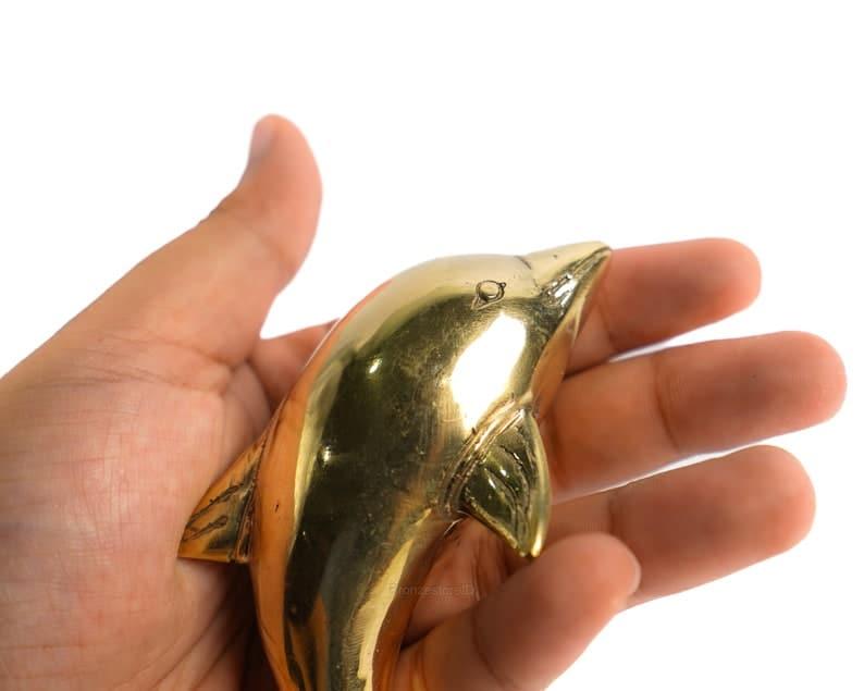 Solid Brass Dolphin Miniature Figurine - MAIA HOMES