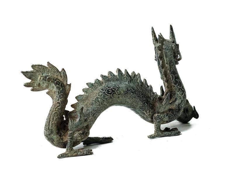 Solid Brass Dragon and Ball Statue