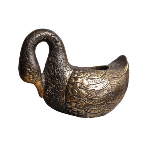 Solid Brass Duck Astray Candle Holder - MAIA HOMES