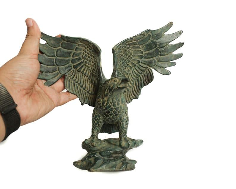 Solid Brass Eagle Sculpture on Marble Base