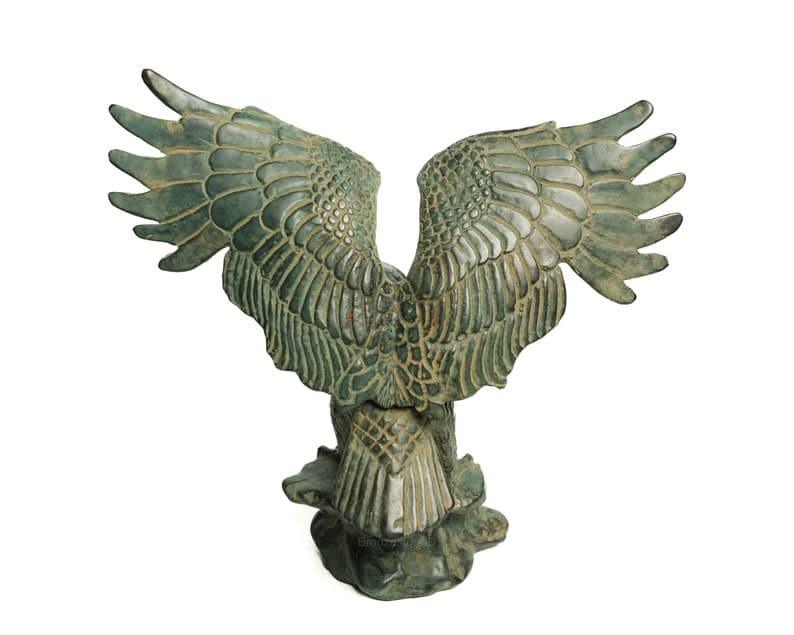 Solid Brass Eagle Sculpture on Marble Base - MAIA HOMES