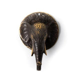 Solid Brass Elephant Head Wall Hook BLACK POLISHED