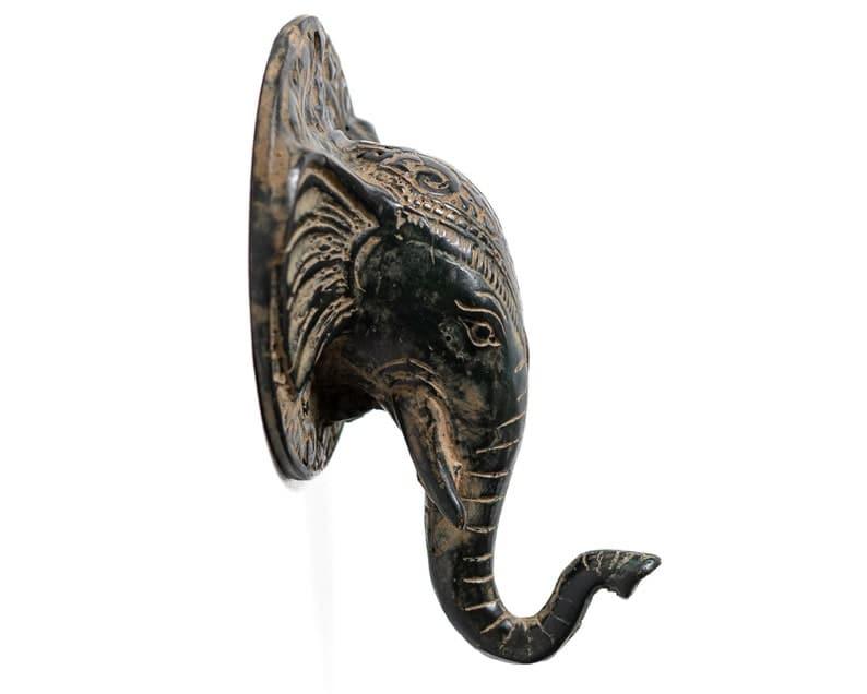 Solid Brass Elephant Head Wall Hook